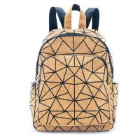Korkový batoh s vreckom - Geometrické tvary
