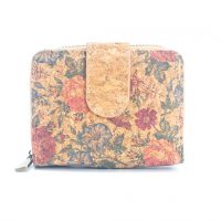 Malá dámska korková peňaženka - Kvety