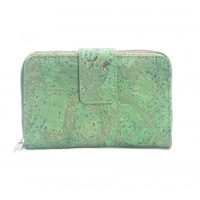 Dámska korková peňaženka s RFID ochranou - Zelená