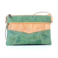 Korková listová kabelka - Pastelovo zelená