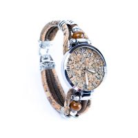Dámske korkové hodinky eco-friendly - Cara, hnedé