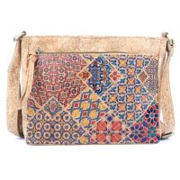 Korková kabelka cez rameno - Patchwork