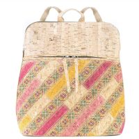 Korkový batôžtek Patchwork – Ružovo-žltý