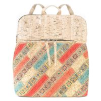 Korkový batôžtek Patchwork – Červeno-tyrkysový