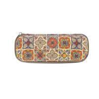 Korkové pouzdro na brýle - Oranžové ornamenty