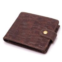 Pánska korková peňaženka - Hnedá s prešívaním