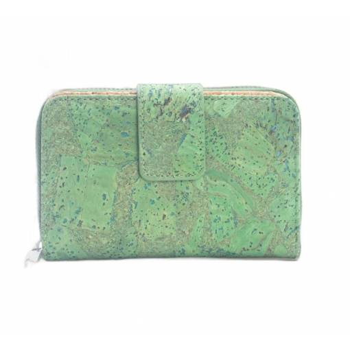 Foto - Dámska korková peňaženka s RFID ochranou - Zelená