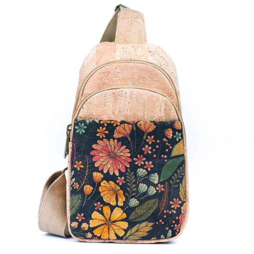 Foto - Korkový crossbody batôžtek - Večerné kvety