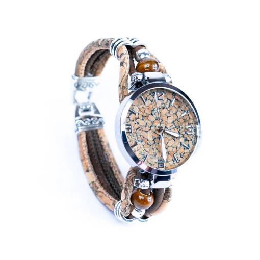 Foto - Dámske korkové hodinky eco-friendly - Cara, hnedé