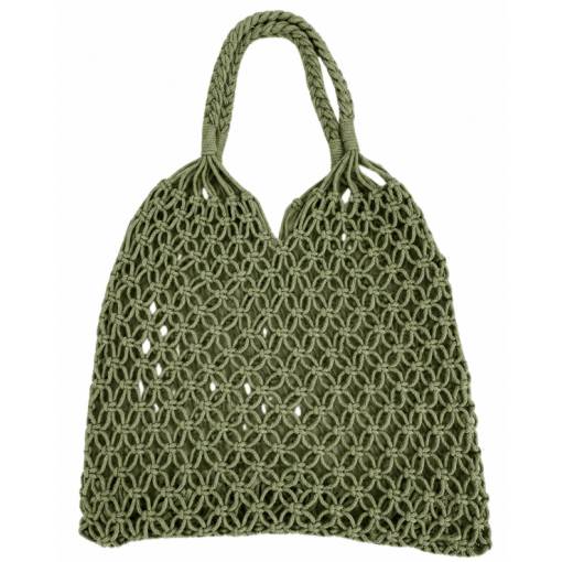 Foto - Macramé bavlnená plážová kabelka - Khaki